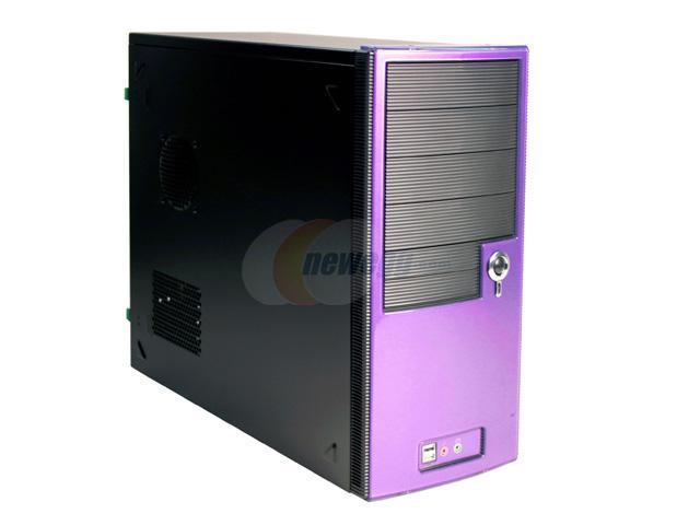 Ever Case GC4292P Black/Purple Steel ATX Mid Tower Computer Case
