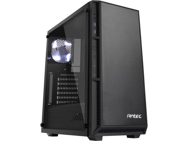 Antec Performance Series P8 Black Steel /4mm Tempered Glass Side Panel, ATX Mid Tower Computer Case, 3 White LED Fans Pre-installed, USB3.0