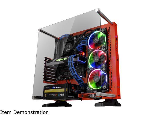 Riser Cable Included Glass Wall-Mount Red Edition Open Frame Panoramic Viewing Thermaltake Core P3 ATX Tempered Glass Gaming Computer Case Chassis CA-1G4-00M3WN-03 