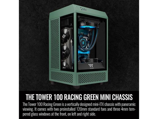 Thermaltake Tower 100 Racing Green Edition Tempered Glass Type-C