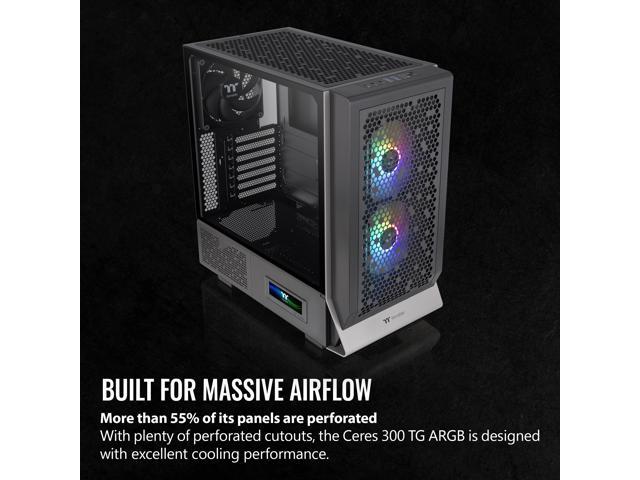 Thermaltake Ceres 300 TG ARGB Snow Mid Tower Chassis - Gaming Computer Case (CA-1Y2-00M1WN-00)
