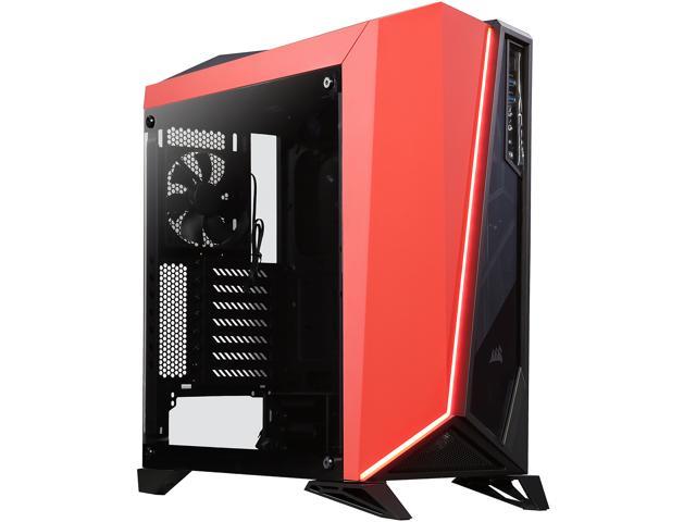 CORSAIR Carbide Series SPEC-OMEGA Mid-Tower Tempered Glass Gaming Case, Black and Red CC-9011120-WW