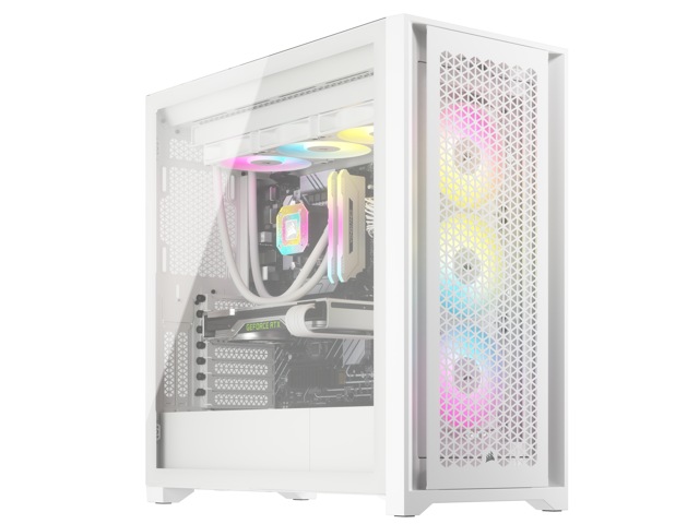 CORSAIR iCUE 5000D RGB AIRFLOW Mid-Tower Case, True White - 3x AF120 ...