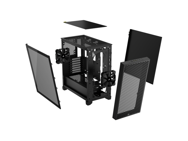 CORSAIR 3000D AIRFLOW Mid-Tower PC Case - Black - 2x SP120 ELITE