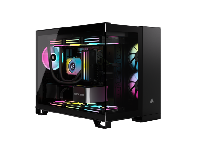 CORSAIR iCUE LINK 2500X RGB Micro ATX Dual Chamber PC Case – Two Tempered Glass Panels – 2x RX120 RGB  Fans Included – Highly Customizable