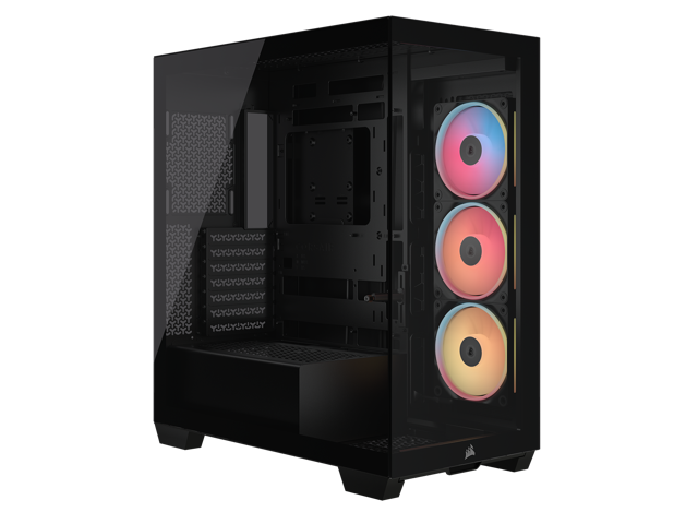 CORSAIR 3500X LX-R RGB Mid-Tower PC Case – 3x Pre-installed LX120-R RGB Fans – Includes iCUE LINK System  Hub - GPU Anti-Sag Arm – Tempered Glass – Fits up to 10x 120mm Fans – Reverse Connector Mother