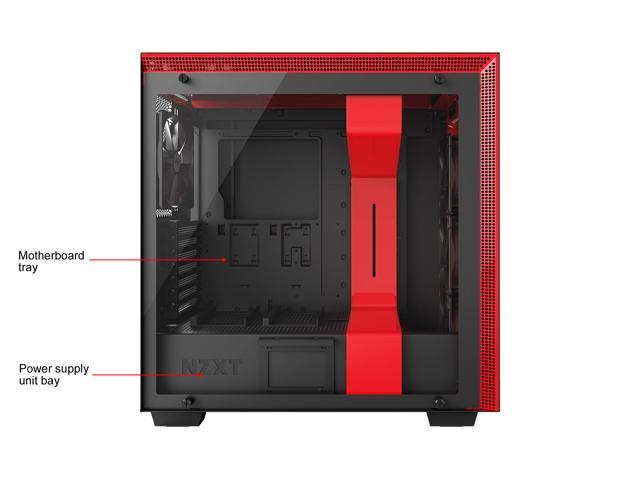 Missend druk Definitief NZXT H700i - ATX Mid-Tower PC Gaming Case - Tempered Glass Panel - Enhanced  Cable Management System - Water-Cooling Ready - Black/Red - Newegg.com