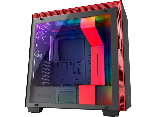 NZXT H700i - ATX Mid-Tower PC Gaming Case - Tempered Glass Panel - Enhanced Cable Management System - Water-Cooling Ready - Black/Red