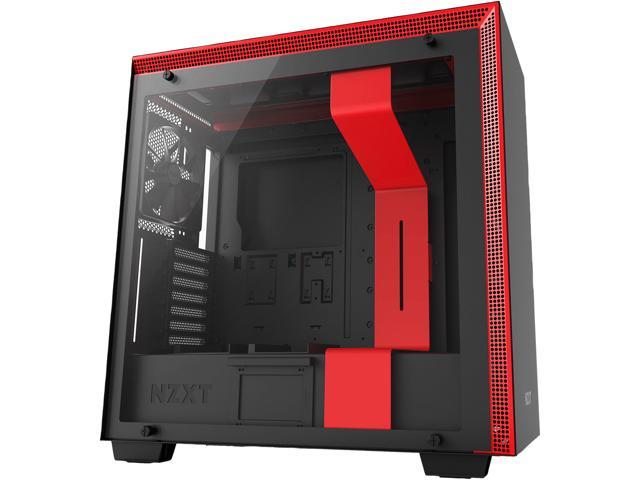 NZXT H700 - ATX Mid-Tower PC Gaming Case - Tempered Glass Panel - Enhanced Cable Management System - Water-Cooling Ready - Black/Red