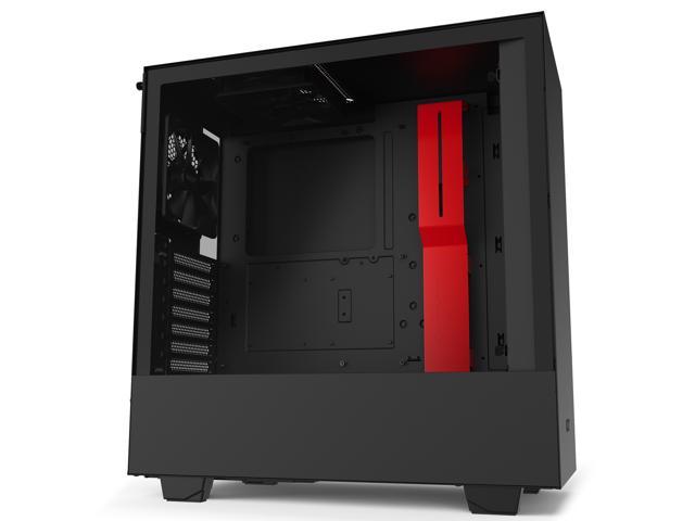 NZXT H510 - Compact ATX Mid-Tower PC Gaming Case - Front I/O USB Type-C Port - Tempered Glass Side Panel - Cable Management System - Water-Cooling Ready - Steel Construction - Black/Red, CA-H510B-BR