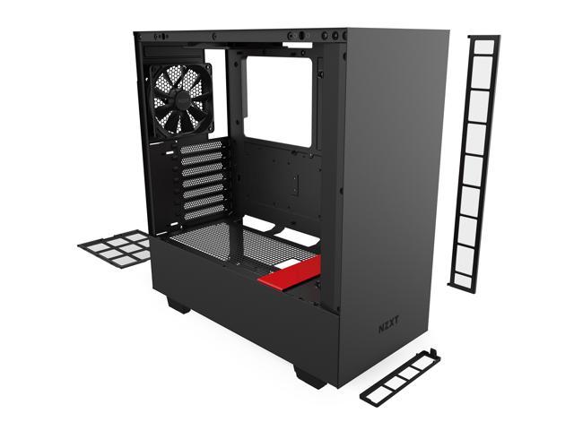 Cable Management System Tempered Glass Side Panel NZXT H510 Black/Red Water-Cooling Ready Steel Construction Front I/O USB Type-C Port Compact ATX Mid-Tower PC Gaming Case 
