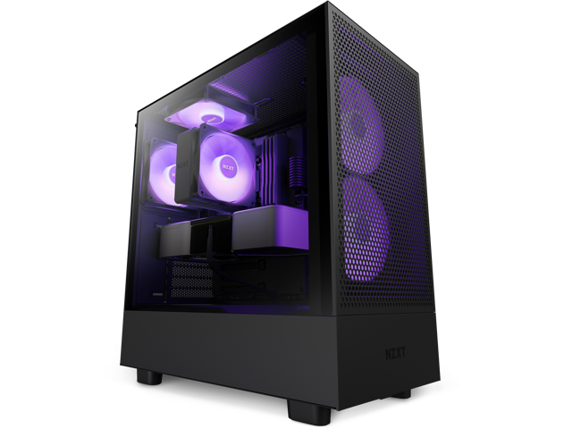 NZXT H Series H5 (2023) Flow RGB Edition ATX Mid Tower Chassis Black ...