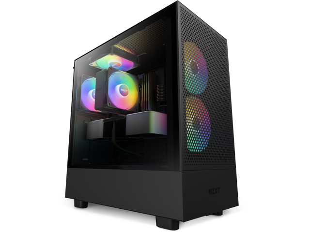 NZXT H Series H5 (2023) Flow RGB Edition ATX Mid Tower Chassis Black  Color-CC-H51FB-R1