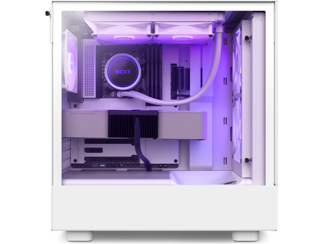 NZXT H Series H5 (2023) Flow RGB Edition ATX Mid Tower Chassis White ...