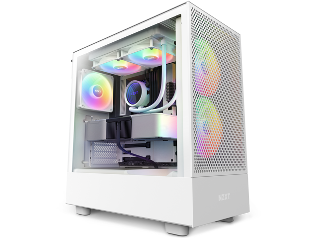 NZXT H Series H5 (2023) Flow RGB Edition ATX Mid Tower Chassis White ...