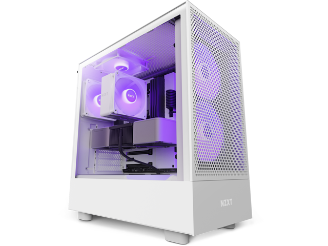 NZXT H Series H5 (2023) Flow RGB Edition ATX Mid Tower Chassis White ...