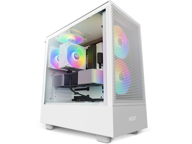 NZXT H Series H5 (2023) Flow RGB Edition ATX Mid Tower Chassis White ...