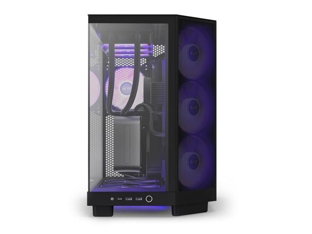 Nzxt H6 Flow Rgb Compact Dual-chamber Mid-tower Airflow Case, Black, Cc 