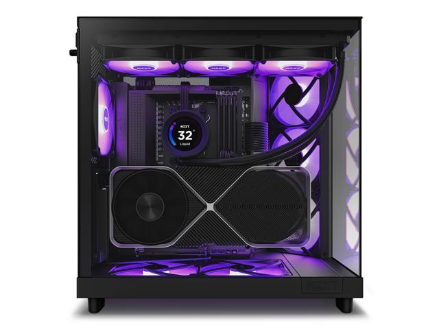 NZXT H6 FLOW RGB Compact Dual-Chamber Mid-Tower Airflow Case, Black, CC ...