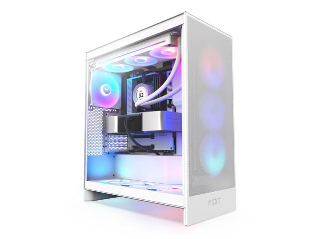 NZXT H7 Flow RGB (2024) Mid-Tower Case - All White-CM-H72FW-R1 - Newegg.com