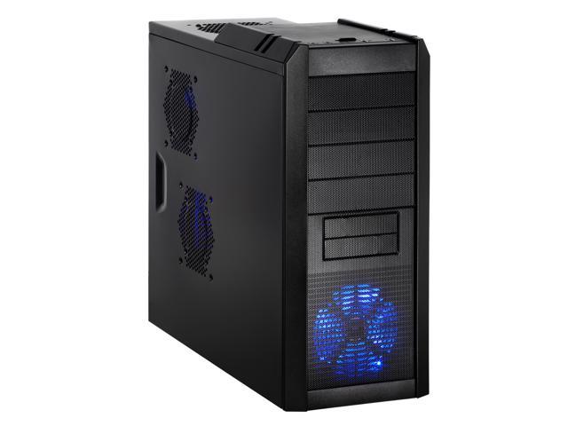 Rosewill Smart One ATX Mid Tower Computer Case, Black interior, comes with three Fans-1x Front Blue LED 120mm Fan, 1x Rear 120mm Fan, 1x Top 120mm Fan, Option Fans-2x Side 120mm Fan