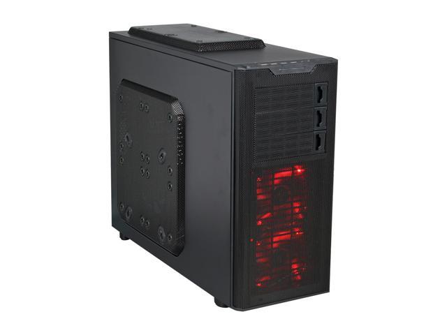 Rosewill ARMOR-EVO - Gaming Mid Tower Computer Case - Supports Up to E-ATX MBs - Six (6) Pre-Installed Fans: 2 x Front Red LED 120mm, 2 x Top 120mm, 1 x Side 230mm, 1 x Rear 120mm (Supports Up to 9)