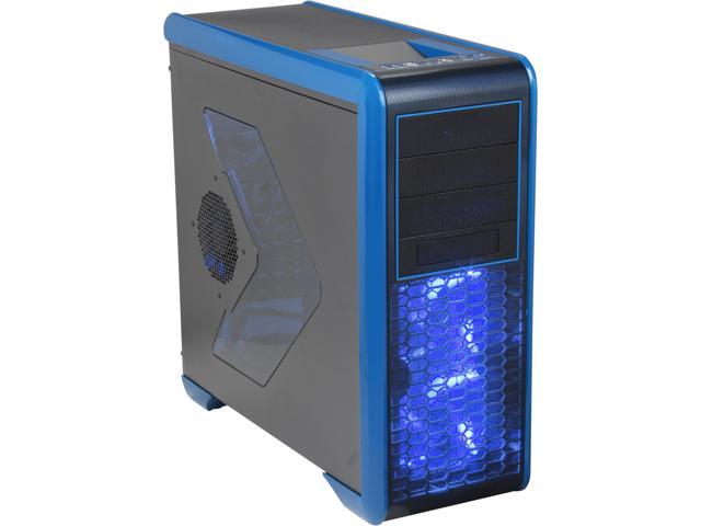 Rosewill BLACKHAWK - Gaming ATX Mid Tower Computer Case, Blue Edition - Five Fans Included, Side Window Panel, Top HDD Dock
