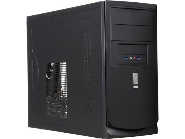 Rosewill - Micro-ATX Mini Tower Computer Case - Glossy Finish, 2 x USB 3.0 Ports, 400W Power Supply Included - I3-397-BK