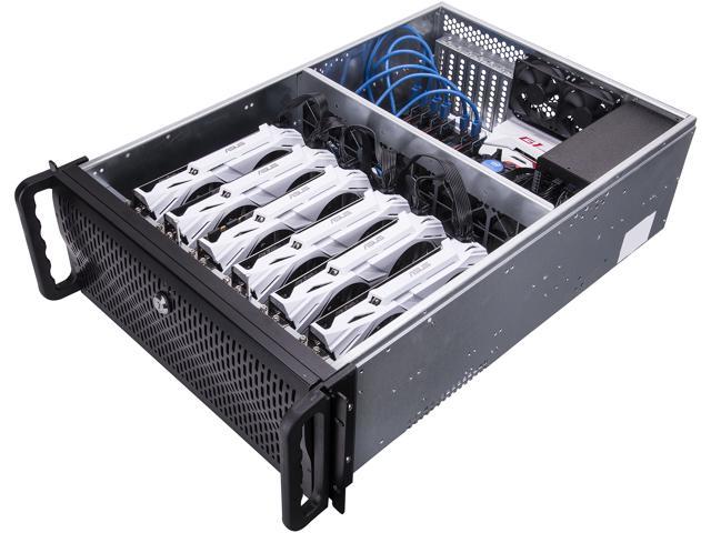 Rosewill Server Chassis, Server Case, Rackmount Case for Bitcoin Mining; 4U Metal Rack Mount Bitcoin Miner for 6 GPU; Solution for Building a Mining Rig (RSV-L4000B)