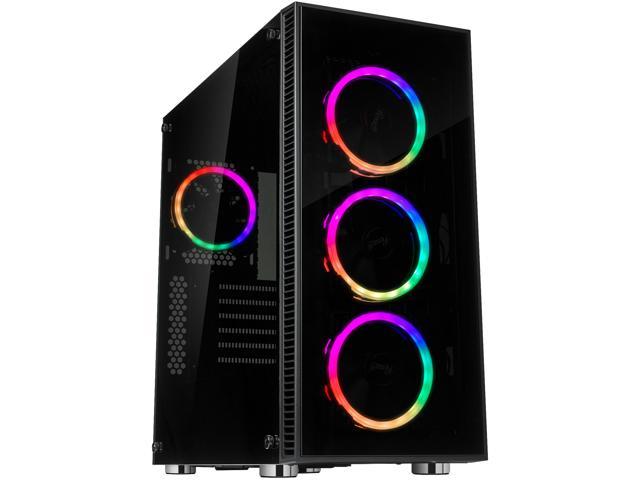 Rosewill CULLINAN V500 RGB ATX Mid-Tower Gaming PC Computer Case, Supports E-ATX & 360mm Liquid Coolers, 4 Dual-Ring Remote-Controlled RGB LED Fans, Tempered Glass