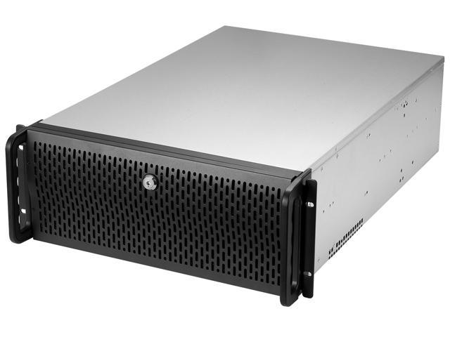 Rosewill RSV-L4000U 4U Server Chassis Rackmount Case | 8 3.5" HDD Bays, 3 5.25" Devices | E-ATX Compatible | 5 Front 120mm Fans, 2 Rear 80mm Fans | USB 3.0, 2.0 | Front Panel Lock | Silver/Black