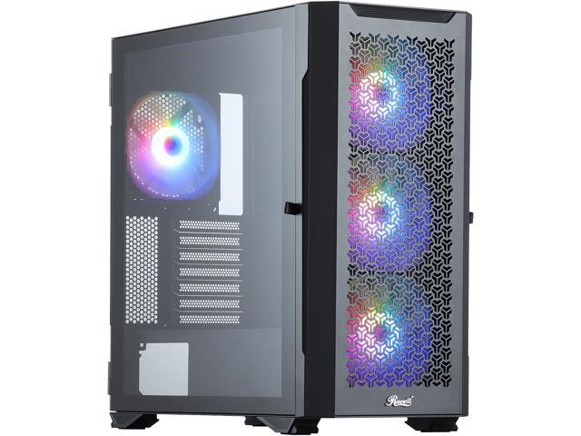 Rosewill SPECTRA P601 ATX Mid Tower Gaming PC Computer Case, Supports E-ATX, 360mm Liquid Cooler & Long GPU, 4 Pre-installed ARGB Fans with PSU Shroud Mount Option, Steel Airflow Mesh, Tempered Glass