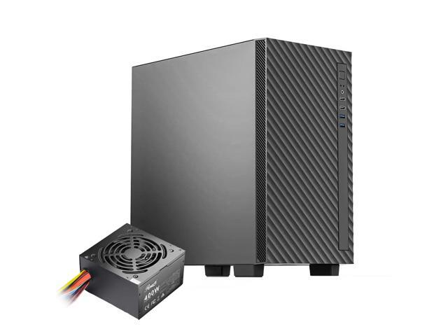 Rosewill FBM-X5 Micro ATX Mini Tower Desktop Gaming & Office PC Computer Case with Pre-Installed 400W Power Supply, 240mm / 280mm AIO Support, 2X USB 2.0, 2 USB 3.0, 1x 120mm PWM Fan