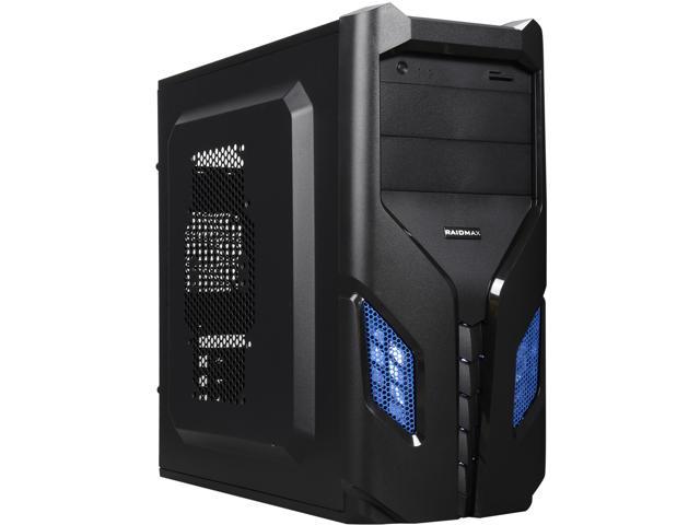 RAIDMAX EXO ATX-108BU Black / Blue Steel / Plastic ATX Mid Tower Computer Case