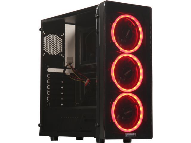 Steel NEON ARGB G21-FWB Black Plastic Acrylic ATX Mid Tower Computer Case