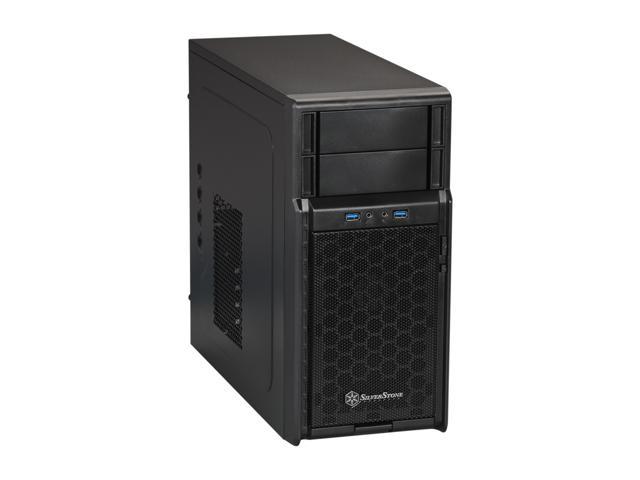 SilverStone PS08B Black High-strength plastic and meshed front panel Micro ATX Mid Tower Computer Case