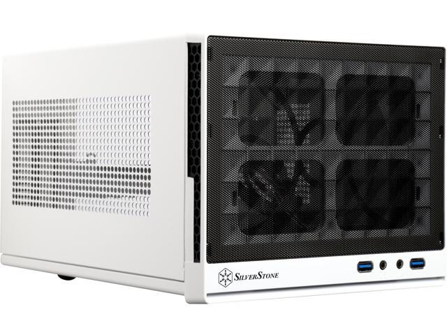 SilverStone SG13WB Black / White Mesh front panel, steel body Mini-ITX Computer Case Compatible with standard ATX12V/EPS12V Power Supply Power Supply