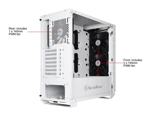 SilverStone Primera Series PM02 SST-PM02W-G White Steel Front Panel, Steel  Body, Tempered Glass Window ATX Mid Tower Computer Case Compatible PS2(ATX)  
