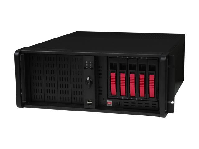 iStarUSA D-4-B350PL-RED Steel 4U Rackmount Server Case 5xSATA Hot-Swap with 20" Depth only 4 External 5.25" Drive Bays