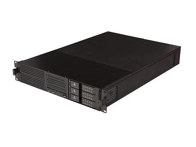 iStarUSA E204L-DE3BK-50RAIL26 Black Aluminum / Steel 2U Performance Rackmount Chassis with 3 x 3.5" Silver Trayless Hotswap / 1 External 5.25" Drive Bays and 500W 80 Plus High Efficient Power