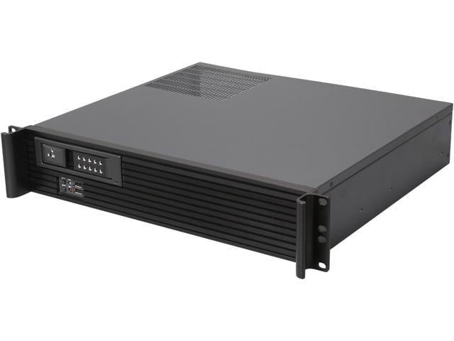 iStarUSA D213MATX-DE1BK Black Front Bezel 2U Rackmount Compact Server ...