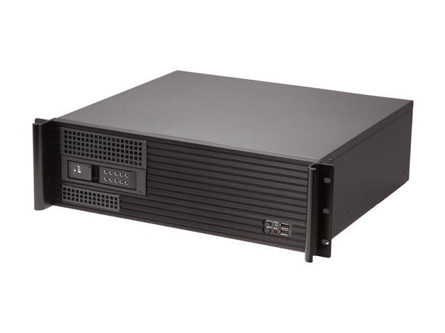 iStarUSA D313SEMATX-DE1BK Aluminum / Steel 3U Rackmount Compact Trayless Server Case - Black Bezel 1 External 5.25" Drive Bays