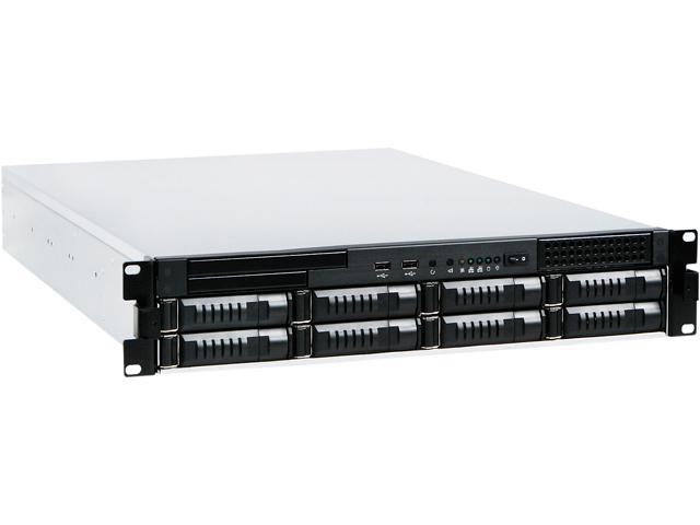 iStarUSA E2M8-60P8 Black 2U Rackmount 8-Bay Storage Server Rackmount ...