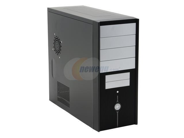 MGE CAE-102-SK Black/ Silver 0.4MM STEEL ATX Mid Tower Computer Case 400W WITH 20-24PIN CONNECTOR Power Supply
