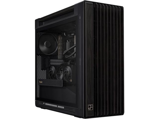 ASUS ProArt PA602 Wood Edition - Tempered Glass Panel E-ATX case, 420 mm radiator support, 1x 140 mm + 2x 200 mm pre-installed fans, power lock latch, tool-less PCIe mounting, USB 20Gbps support
