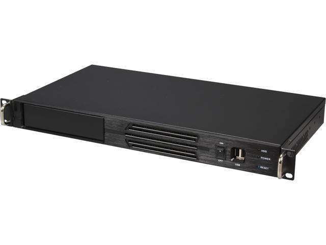 Athena Power RM-1U100D22 Black Aluminum / Steel 1U Rackmount Server Case FLEX 220W 1 External 5.25" Drive Bays - OEM