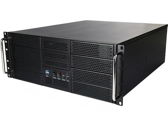 Athena Power RM-4UWIN525 Black 1.2mm SECC 4U Rackmount Server Case Mini-Redundant 2U Micro Redundant PS2 Single 3U Single 8 External 5.25" Drive Bays - OEM