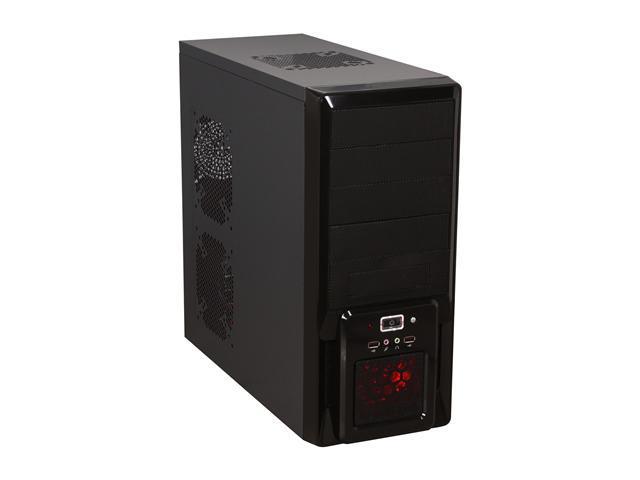 XION XON-180 Meshed Black/Red Steel ATX Mid Tower Computer Case