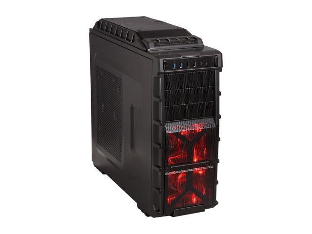 XION Gaming Series XON-980-BK Black with RED LED Light Steel / Plastic ATX Mid Tower Computer Case