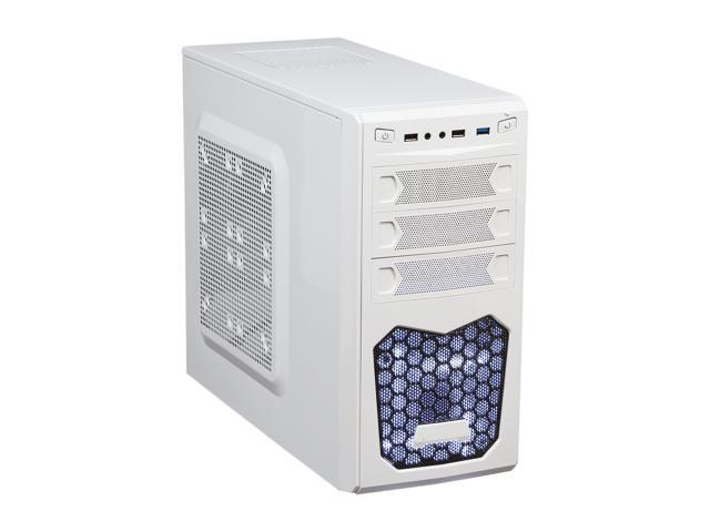 XION XON-560 mATX/ ITX Meshed Mini Tower Case, USB 3.0, White/Blue LED